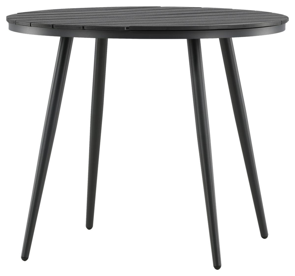 Gartentisch Break Aluminium D: 90cm - Schwarz, KONVENTIONELL, Kunststoff/Metall (90/74cm) - Gardenson