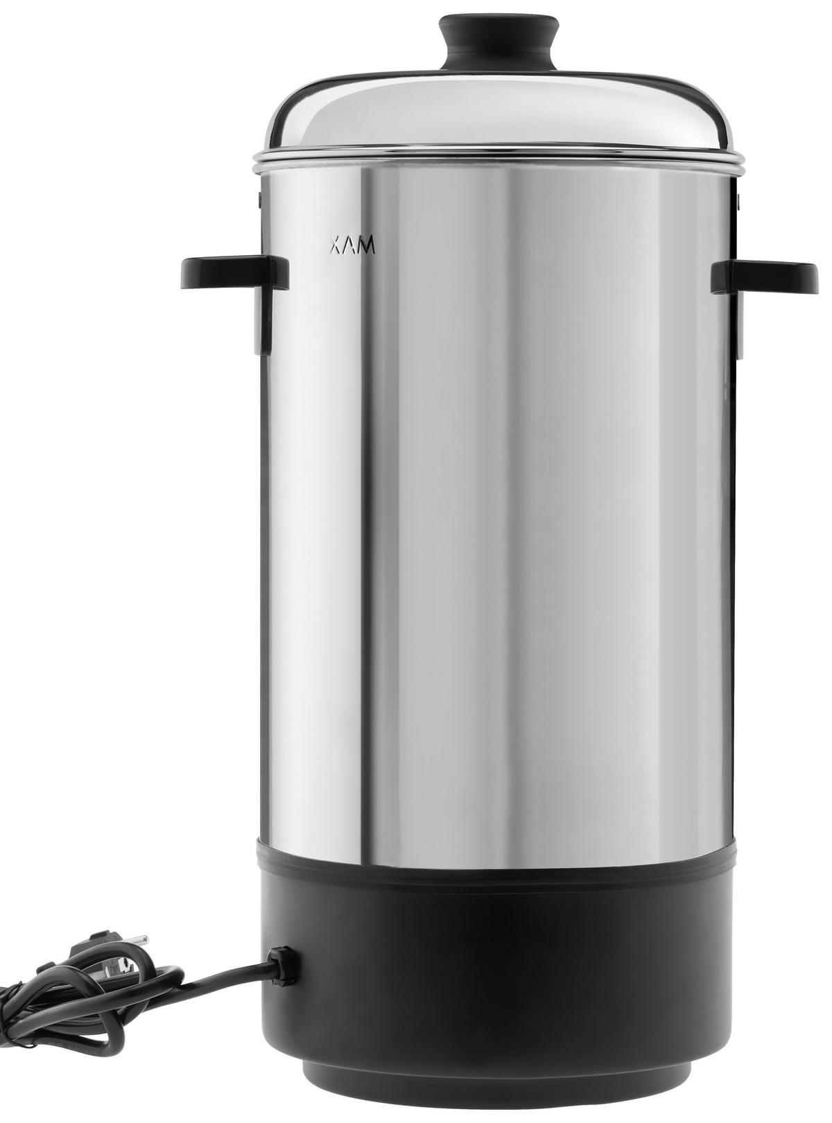 Heißgetränkespender Mit Zapfhahn 8 Liter Bis 100 Grad - Edelstahlfarben/Schwarz, Basics, Metall (33,5/58cm) - Bono