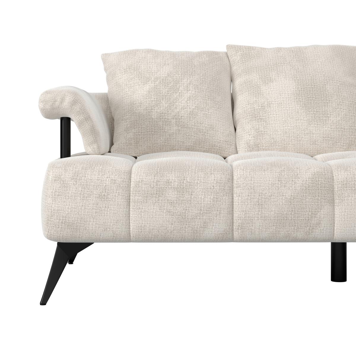 Rohová sedačka VANESSA NEW nutná š. dveří 90 cm, pravá - černá/béžová, Moderní, kov/textil (297/200cm)