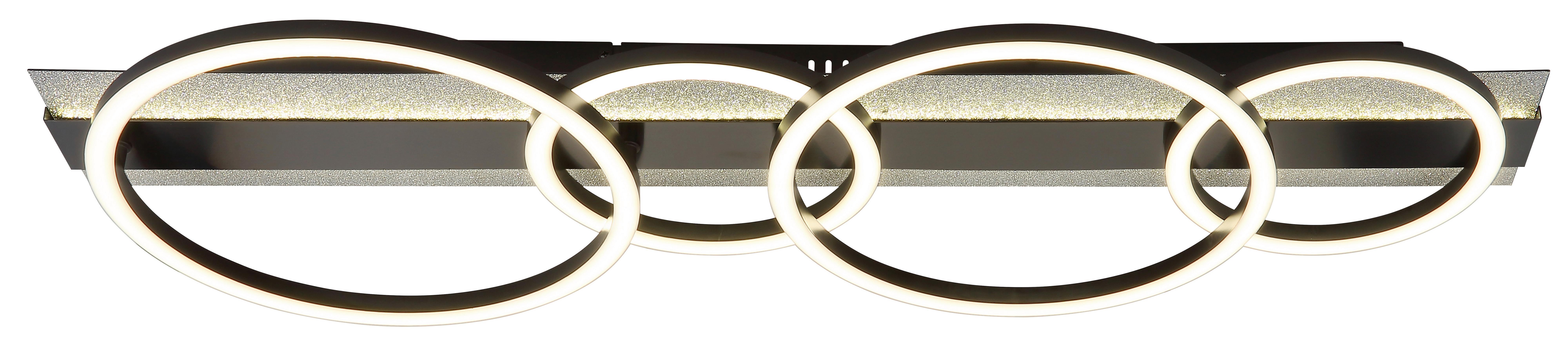 LED-DECKENLEUCHTE 4000K., 55W - Silberfarben/Schwarzchrom, Design, Kunststoff/Metall (86,2/30/8,8cm) - Globo
