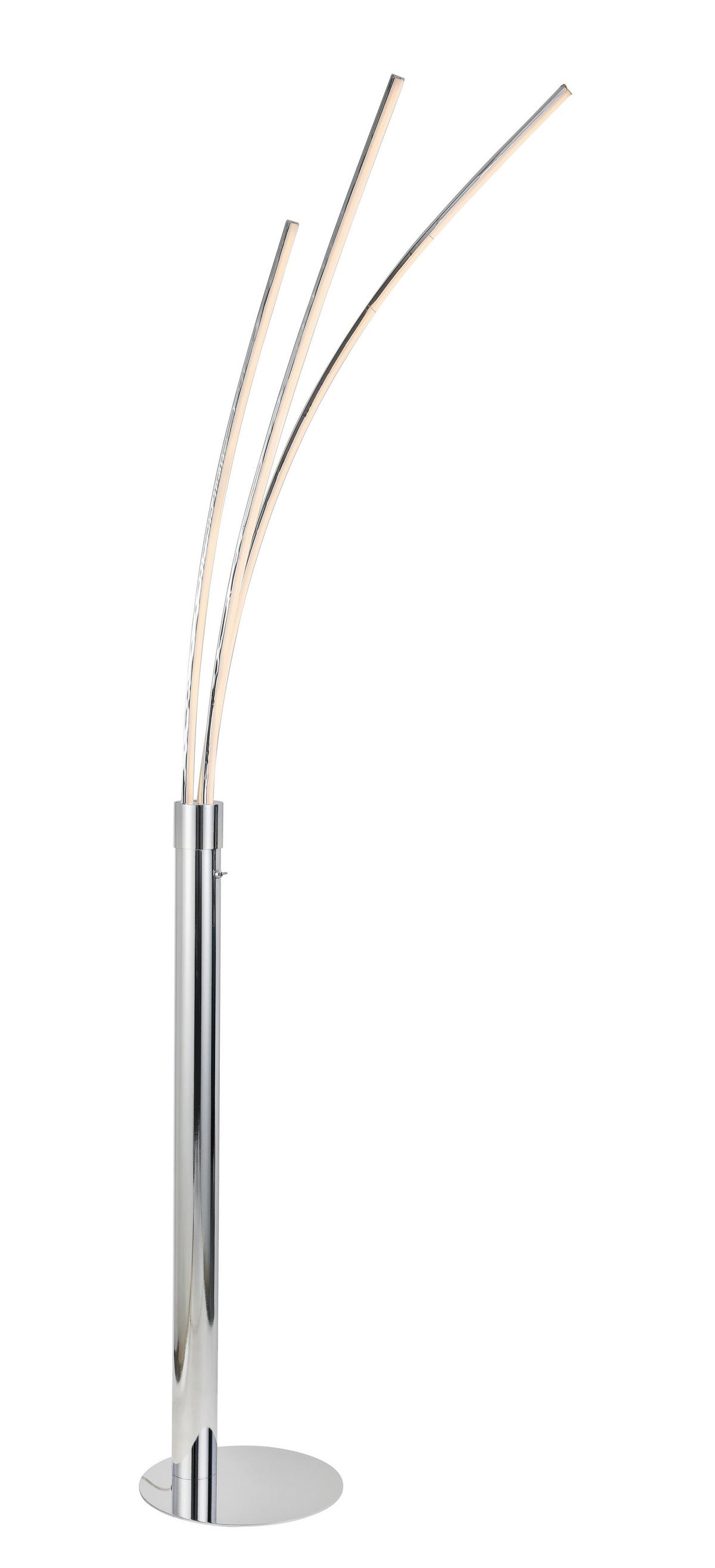STOJACÍ LED SVÍTIDLO REMMER - barvy chromu, Moderní, kov/plast (28/210cm) - Modern Living