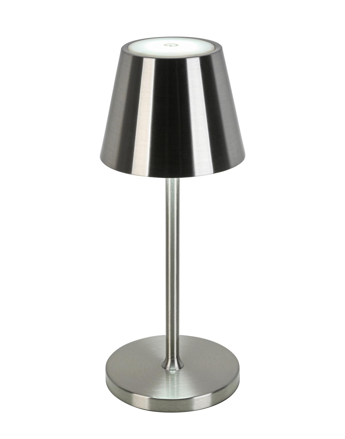 NABÍJATEĽNÁ STOLNÁ LAMPA MUSI - biela/niklová, Modern, kov/plast (12/30cm) - Mömax