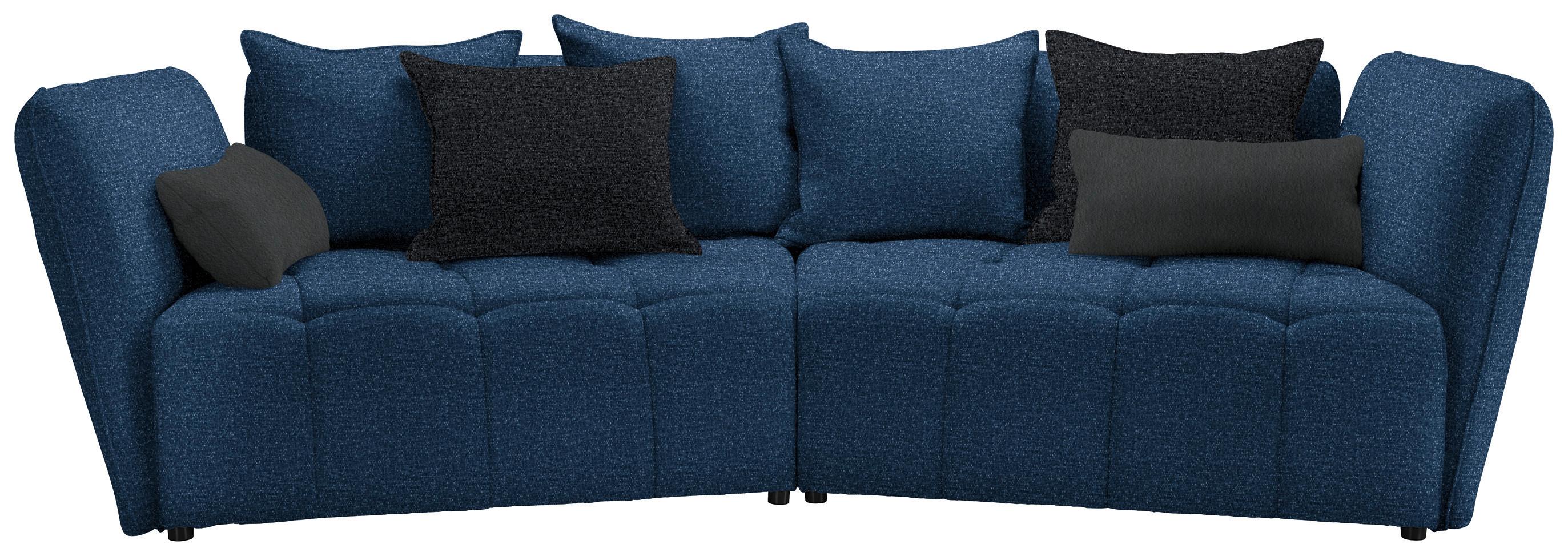 Boxspringová pohovka SOFI, tmavě modrá, tmavě šedá - šedá/černá, Moderní, textil (294/93/152cm) - Premium Living