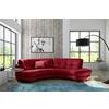 Ecksofa Bretania Bordeaux S: 300x113 cm - Bordeaux/Schwarz, Design, Textil (300/113cm) - Livetastic