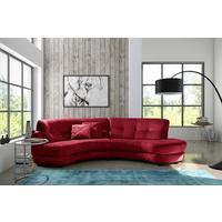 Ecksofa Bretania Bordeaux S: 300x113 cm - Bordeaux/Schwarz, Design, Textil (300/113cm) - Livetastic