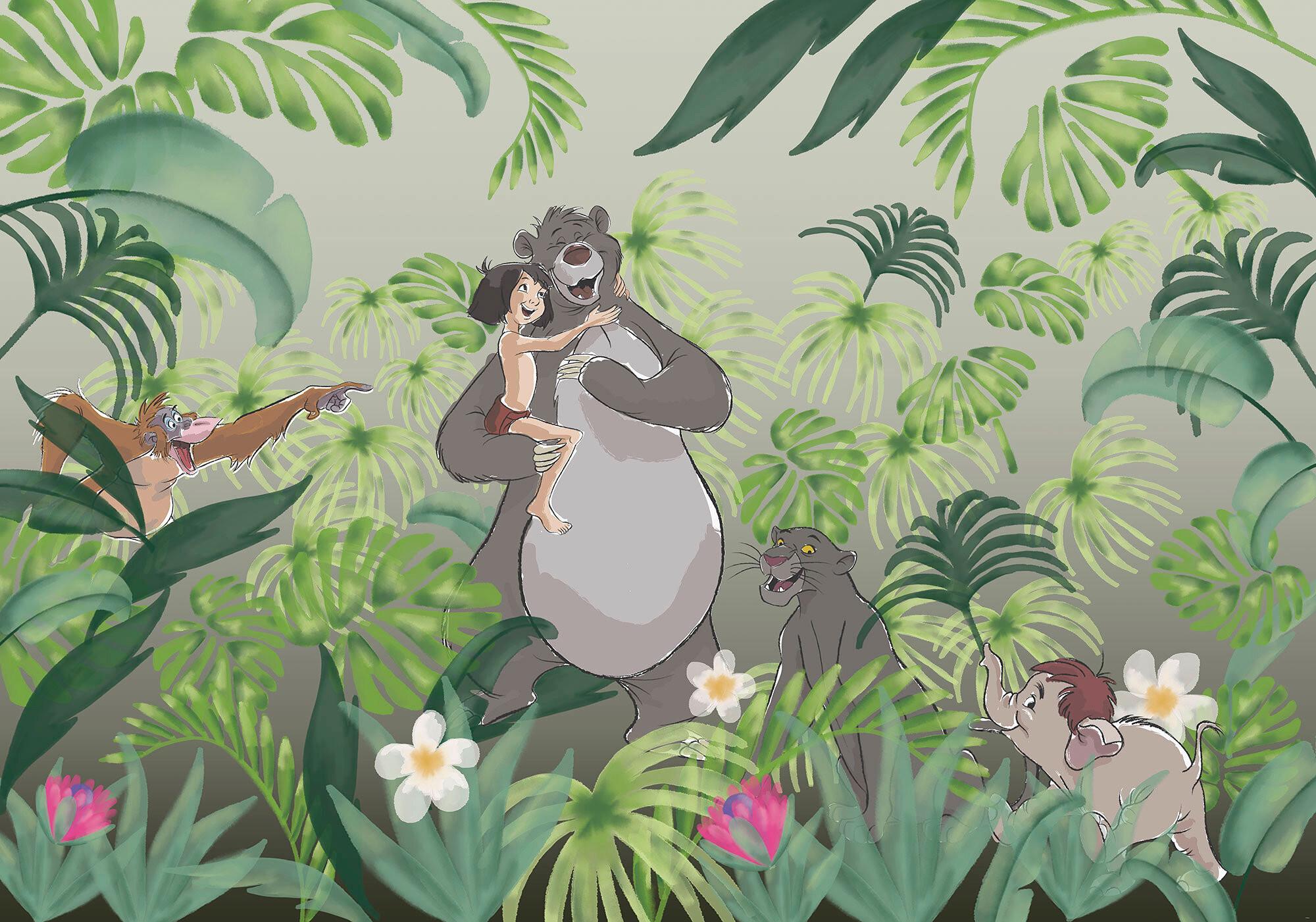 Fototapete Welcome To The Jungle - Gelb/Grün, Trend, Textil (400/280cm)