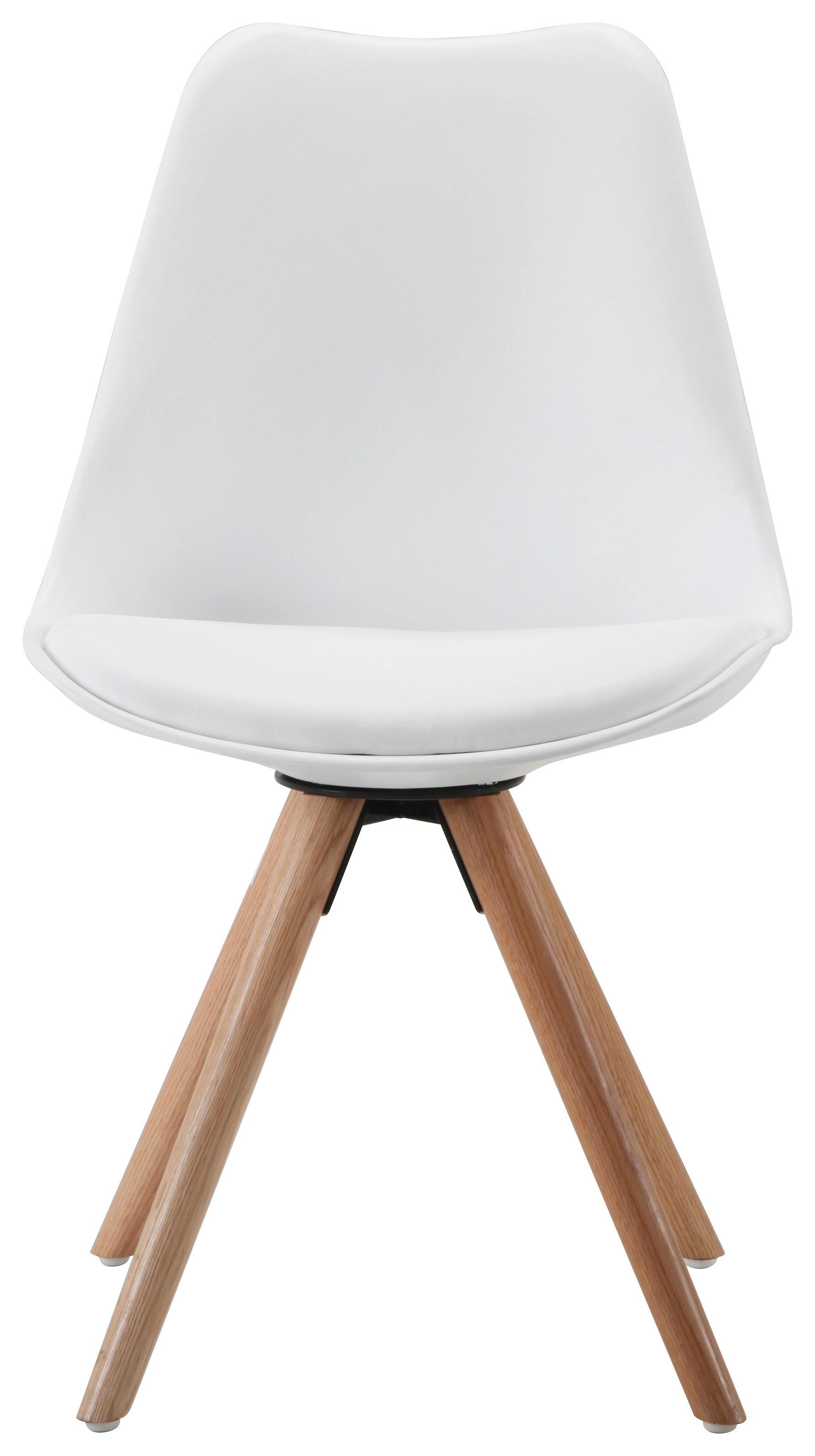 Židle Lilly - bílá/barvy dubu, Moderní, dřevo/plast (48/81/57cm) - Modern Living