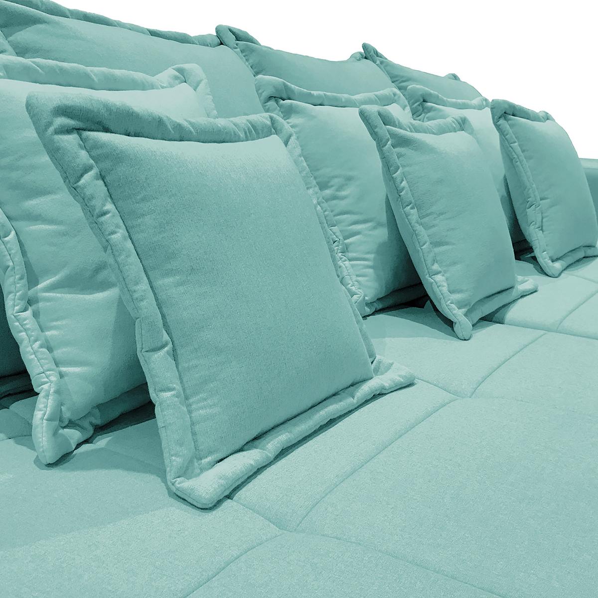 Bigsofa Pescara Hellblau B: 289 Cm - Schwarz/Hellblau, Design, Kunststoff/Textil (289/85/110cm) - Livetastic