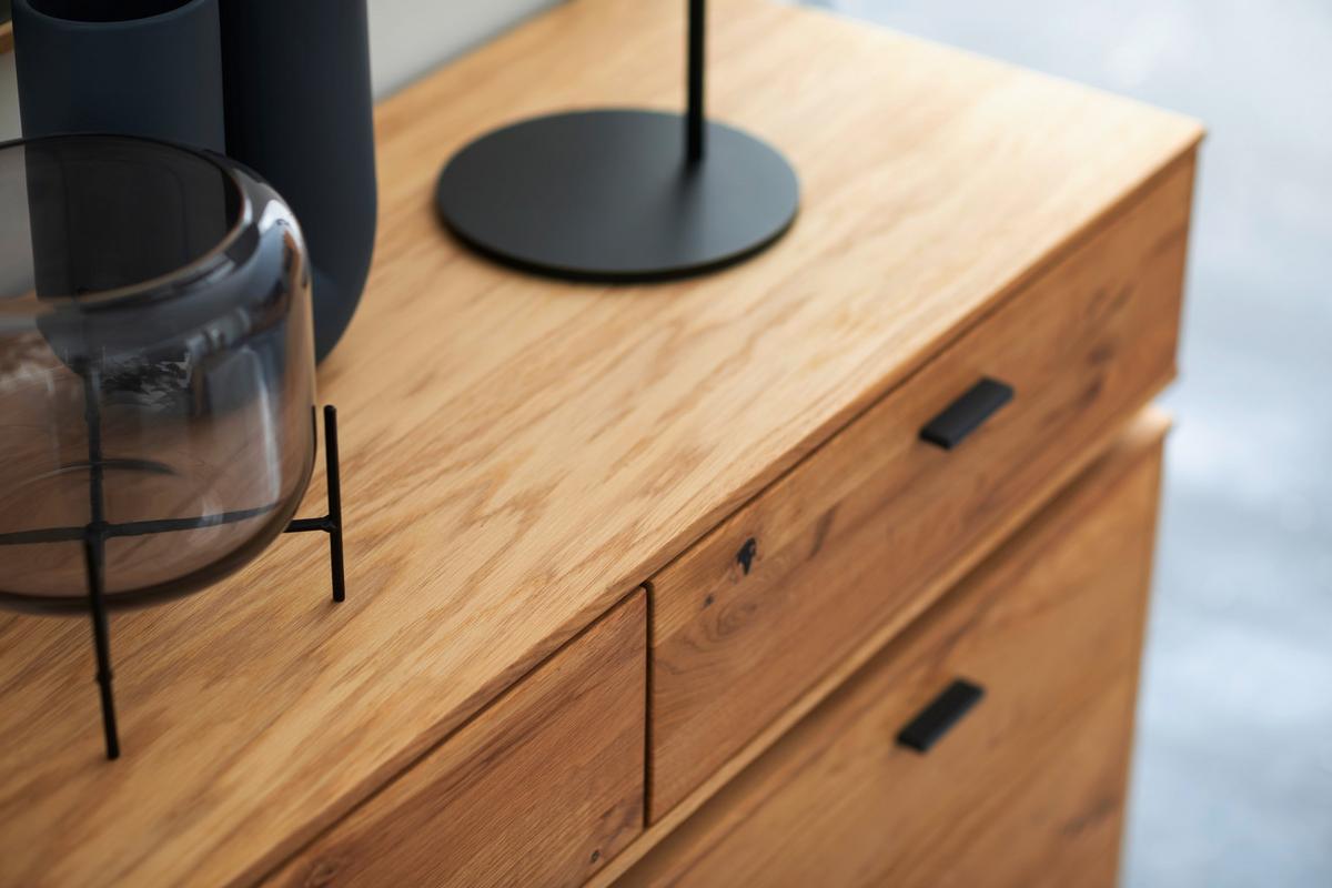 Sideboard Echtholz B: 183 cm Como Wildeiche - Wildeiche, Natur, Holz/Holzwerkstoff (183/90/44cm) - MID.YOU