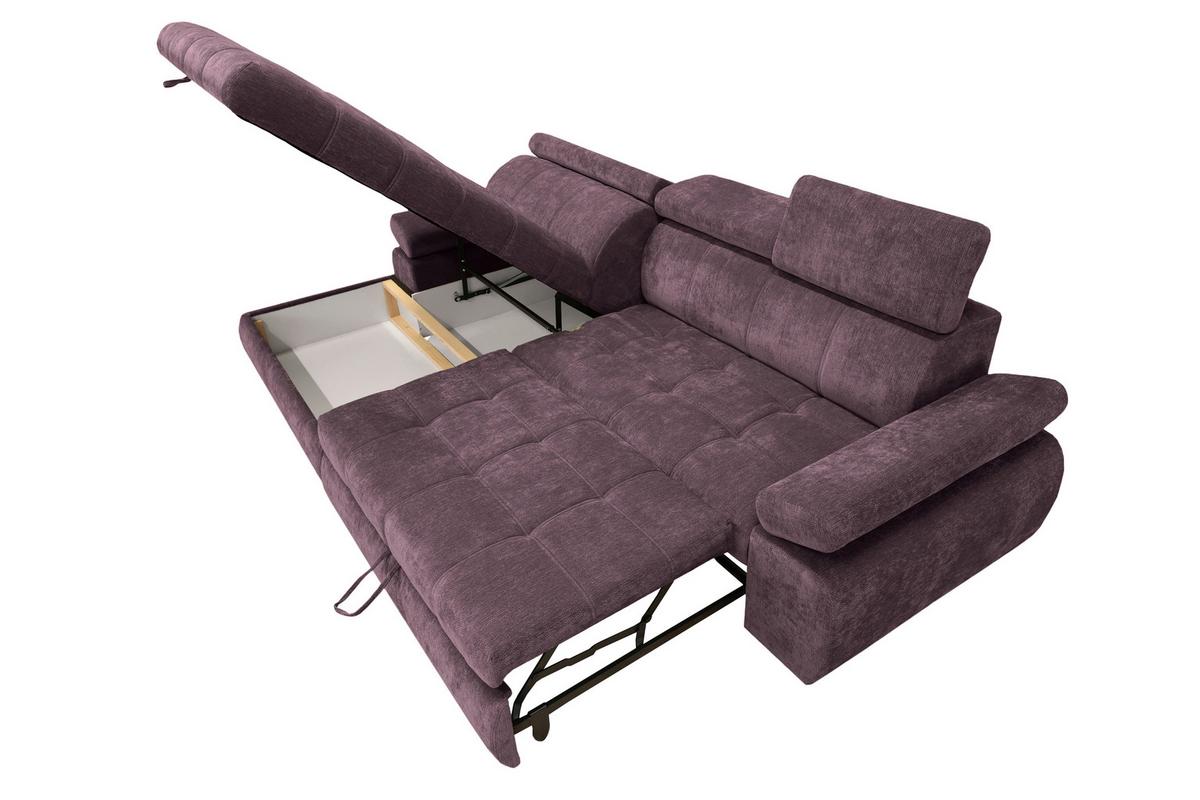 Rohová sedačka VEGAS, ľavá, černicová ženilka - čierna/černicová, Design, drevo/textil (173/294cm)