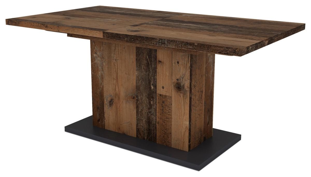 Esstisch Ausziehbar Athen 160- 200x90 Cm Alteiche Dekor - Alteiche/Anthrazit, MODERN, Holzwerkstoff (160/90/75cm) - MID.YOU