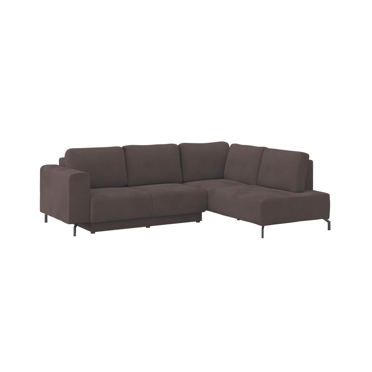 Rohová sedačka VENI, pravá, hnedý menčester - hnedá/čierna, Modern, textil (272/210cm) - Ondega