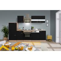 Küchenblock Merle Küchenblock 280 cm - Eichefarben/Schwarz, Basics, Holzwerkstoff (280cm) - Respekta