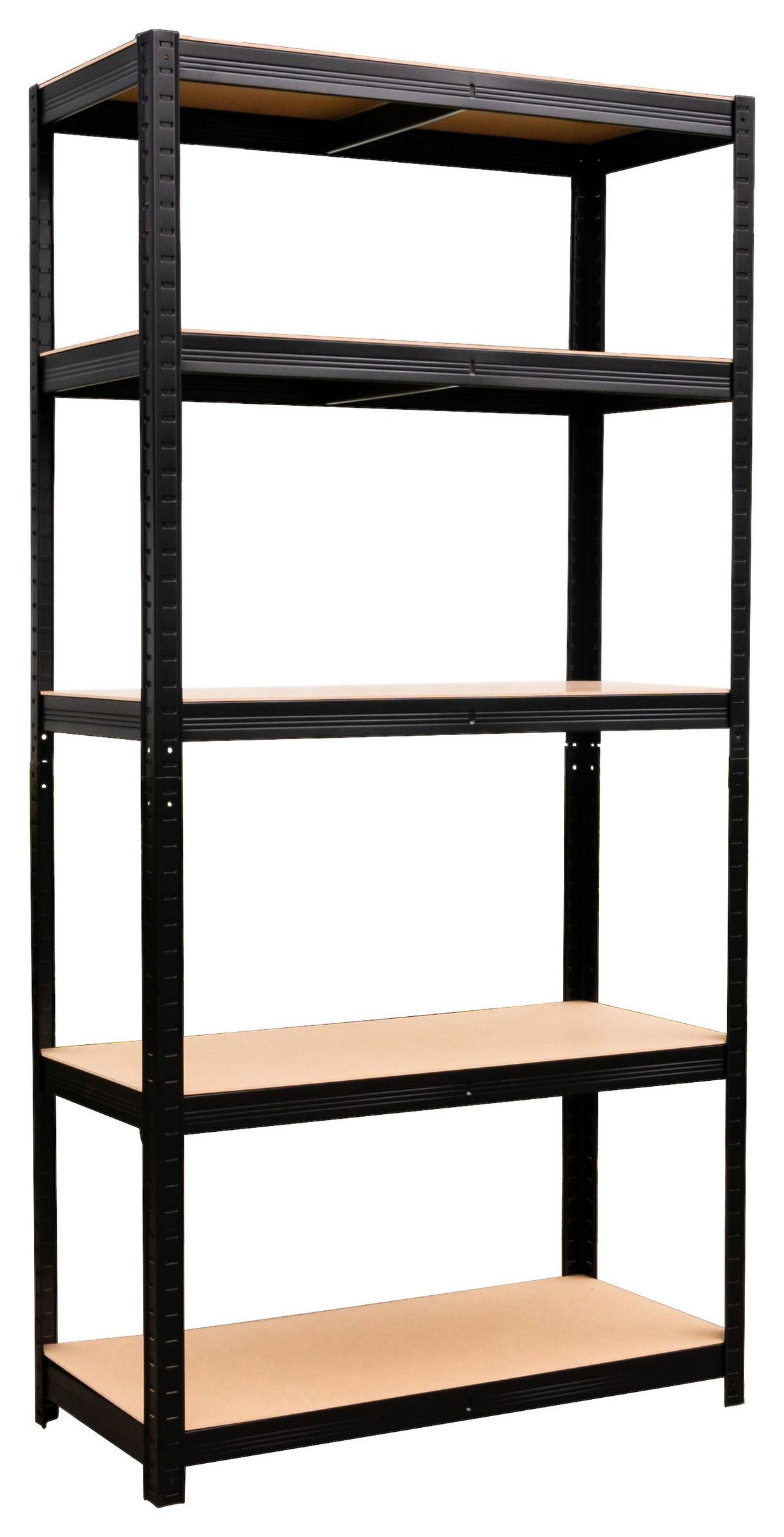 Schwerlastregal Simon 180x120x40 Cm - Schwarz, KONVENTIONELL, Holzwerkstoff/Metall (180/120/40cm) - Homezone