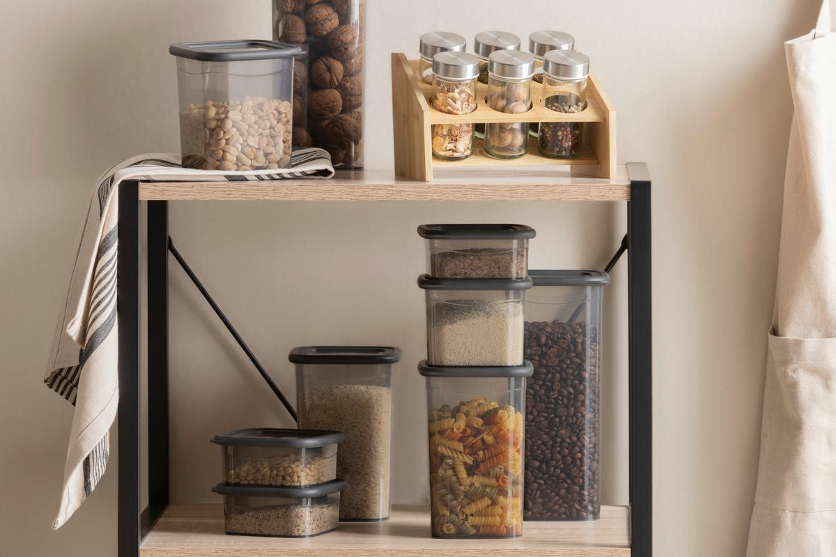 sada dóz na potraviny 20-dielna sada - priehľadné/čierna, Modern, plast (23/23/33cm) - Mömax