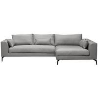 Ecksofa Berlin Webstoff Grau 313x172 Cm - Schwarz/Grau, Design, Textil (313/172cm) - Livetastic