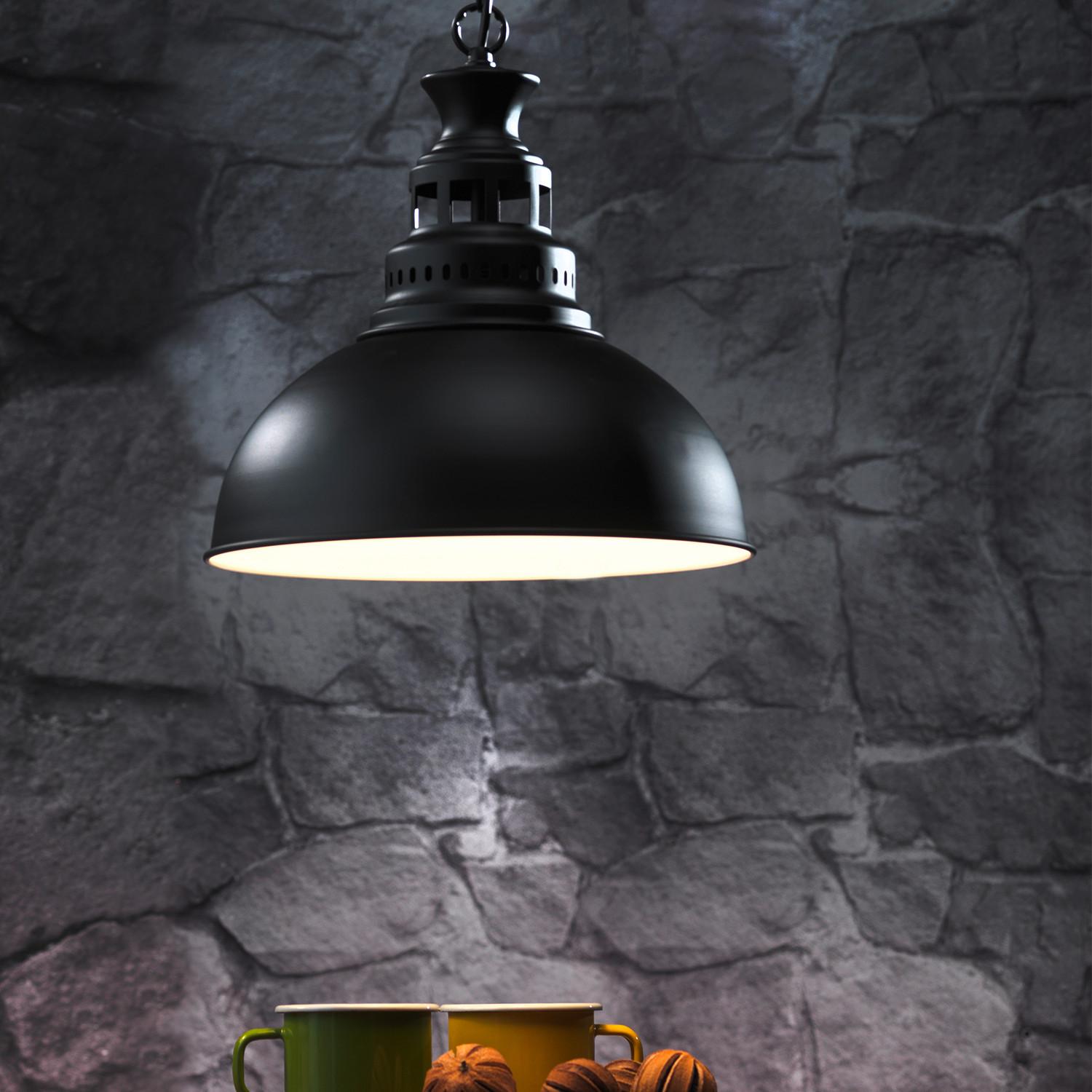 Hängeleuchte 4832/sn - Schwarz/Weiß, Basics, Metall (36/110cm)