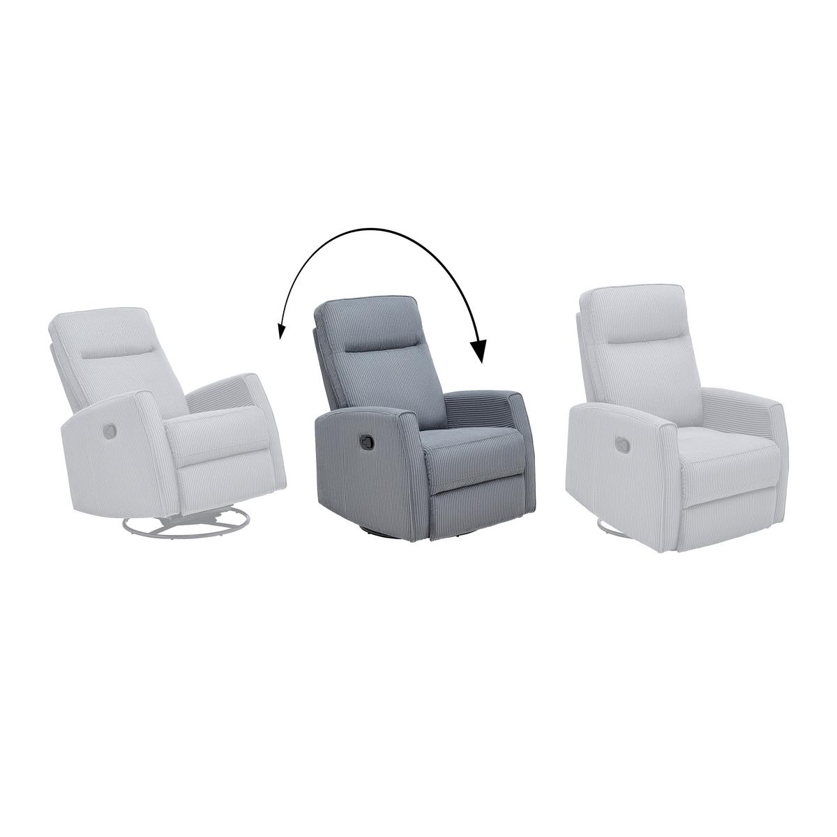 Relaxačné kreslo MELINDA, tm.sivý menčester, max. 140 kg - čierna/tmavosivá, Konventionell, kov/drevo (76/103/96cm) - Mömax