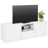 NÍZKÁ KOMODA BIANCO - bílá/šedá, Moderní, kompozitní dřevo/plast (150/50/43cm) - Mömax