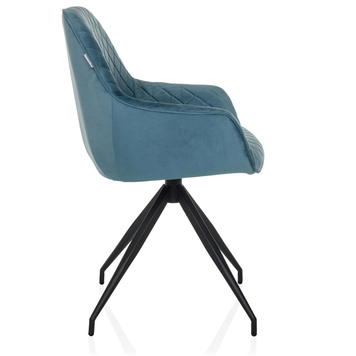 Armlehnstuhl Elverum Blaugrau B: 58 Cm - Blaugrau/Schwarz, MODERN, Textil/Metall (58/87/57cm) - MID.YOU