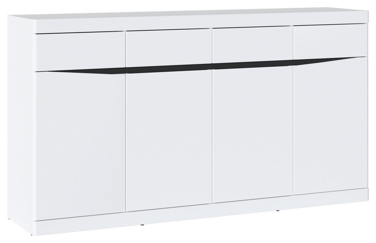 Kommode Turino Neo Weiß/Graphit  B: 168 cm - Schwarz/Graphitfarben, Trend, Holzwerkstoff (168/92,1/39,9cm)