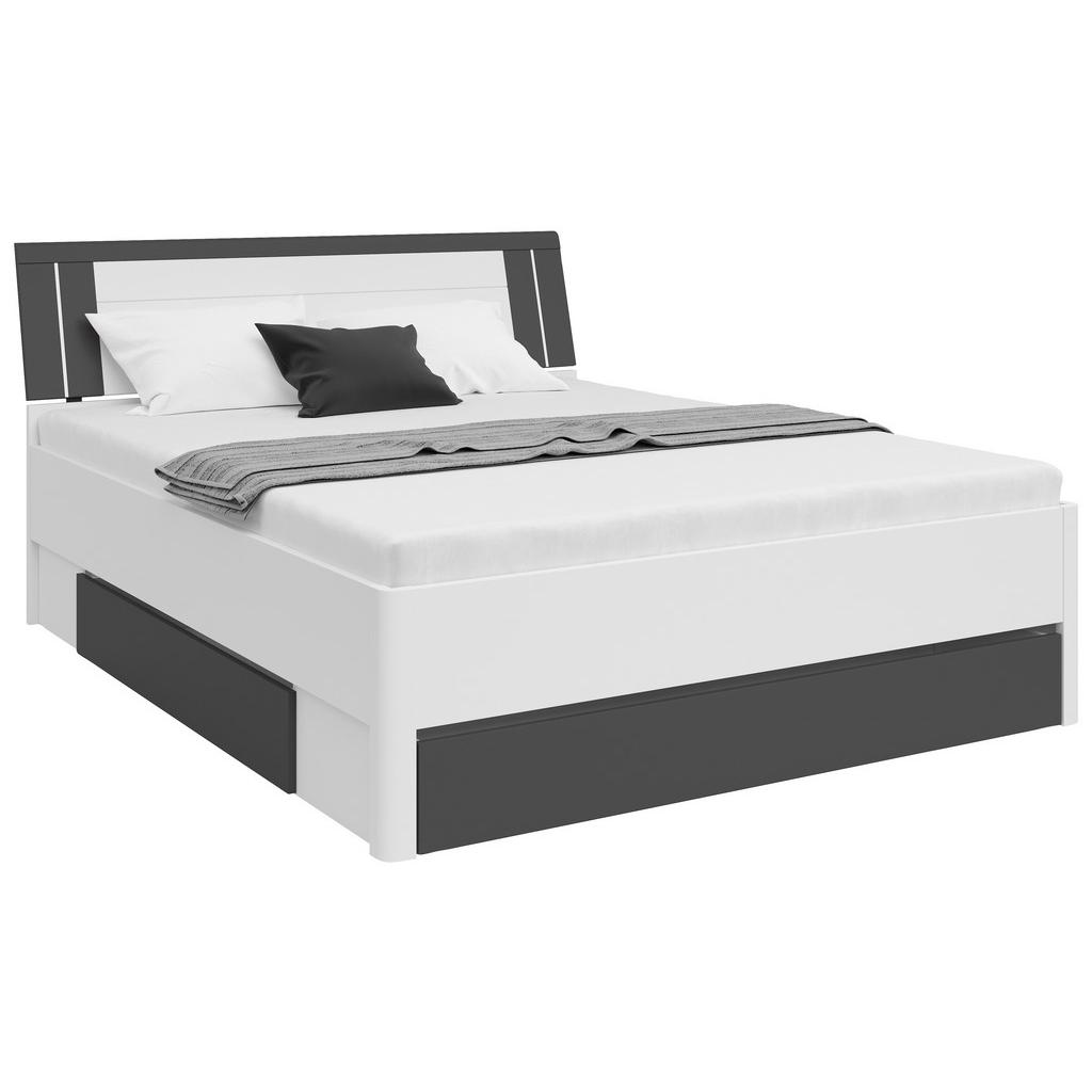 Stauraumbett 160x200 Cm Saturn Graphitfarben/weiß