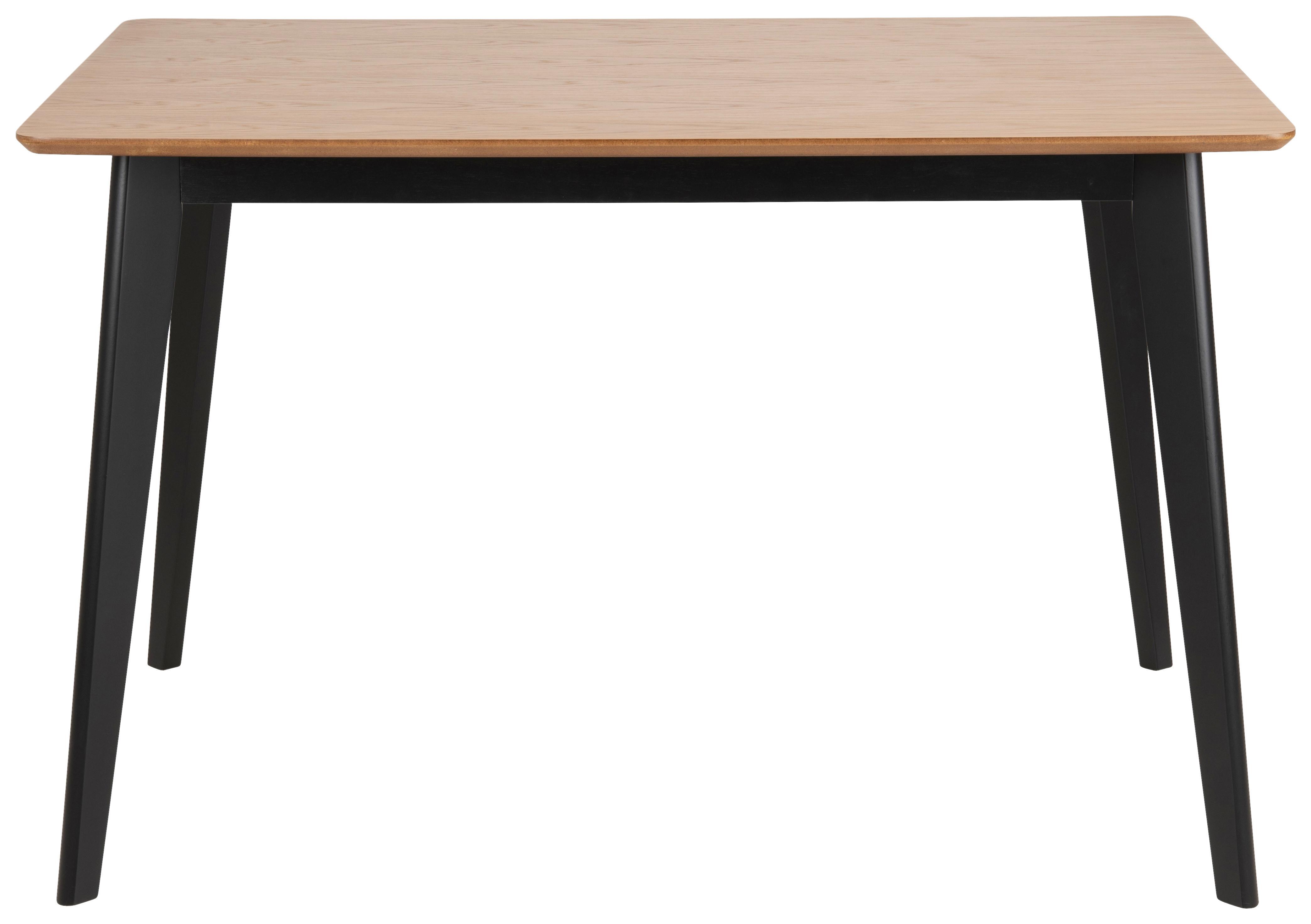 Esstisch Roxby 120x80 cm Eiche Dekor/Schwarz - Eichefarben/Schwarz, KONVENTIONELL, Holzwerkstoff (120/80/76cm) - Livetastic