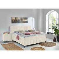 Boxspring- Ágy Scarlett 180/200 Cm - krémszínű, Konventionell, faalapú anyag/textil (180/200cm)