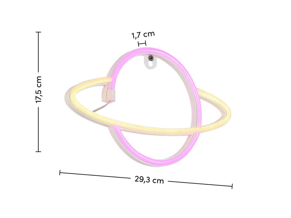 DEKORAČNÉ LED SVIETIDLO PLANETI - biela/ružová, Konventionell, plast (29,3/17,5/1,7cm) - Mömax