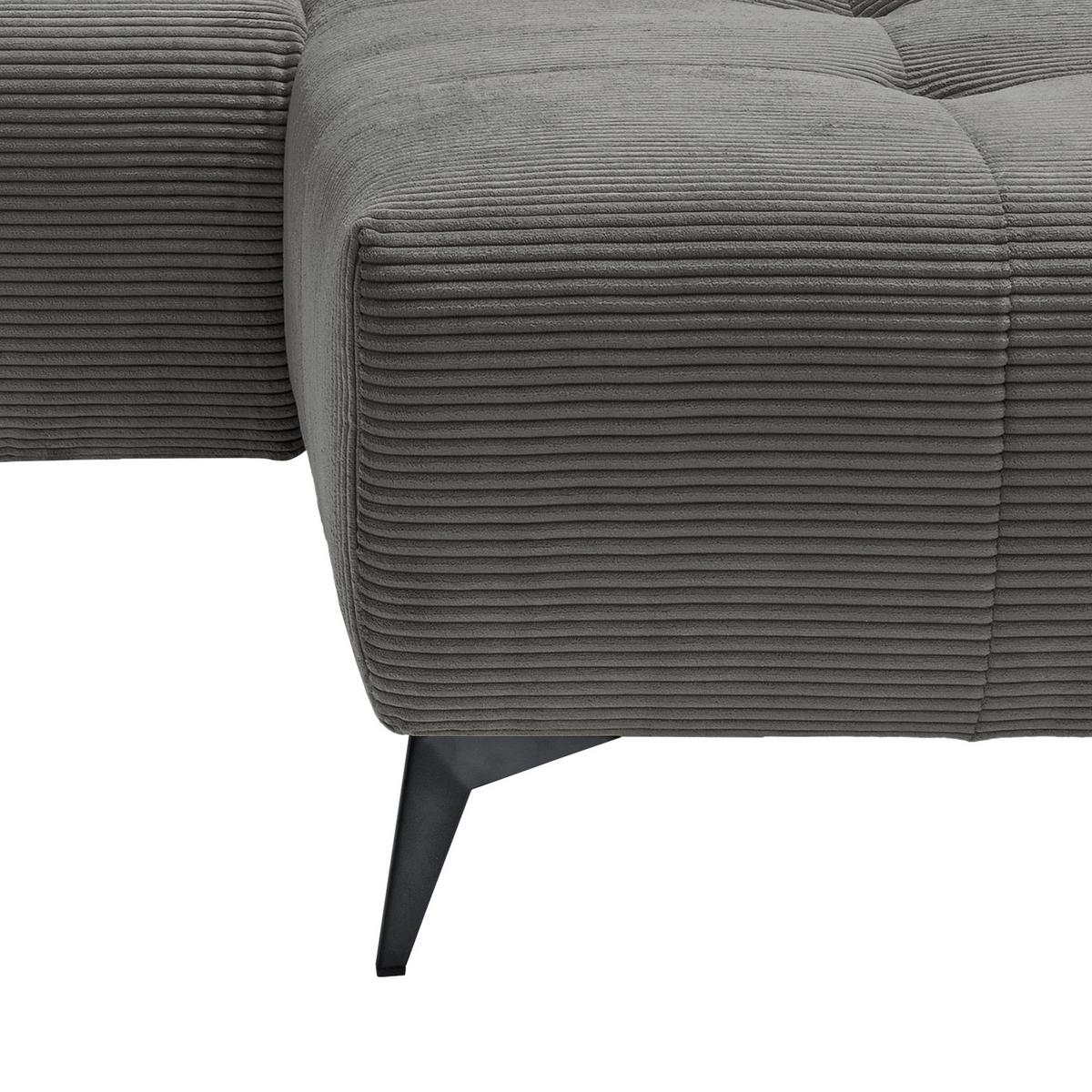 Ecksofa Mit Usb Anschluss Sano, Grau, S: 258x180 Cm - Schwarz/Grau, MODERN, Textil (258/180cm) - Livetastic