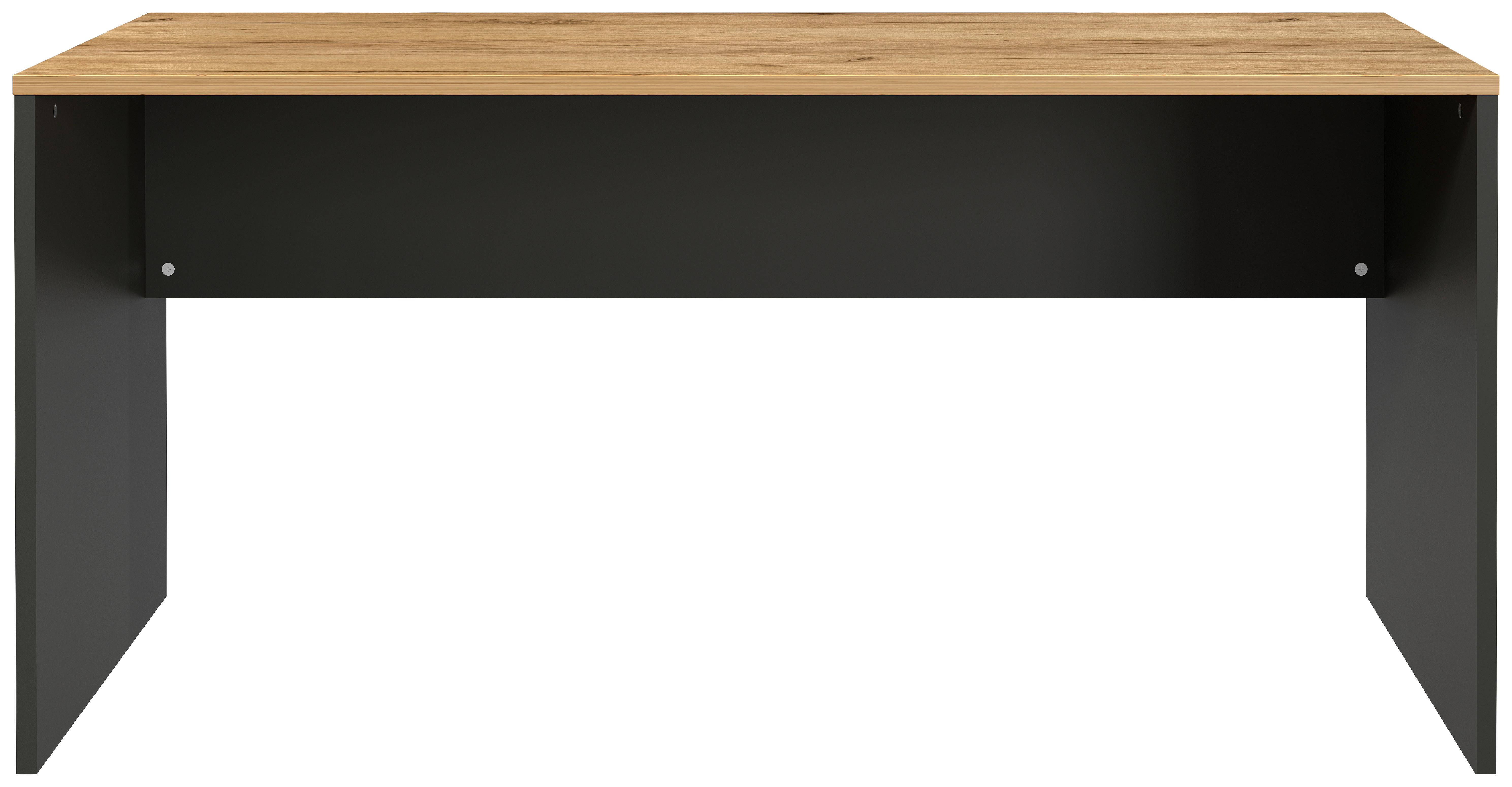 Schreibtisch B158cm H 75cm Lissabon Eichefarben - Eichefarben/Graphitfarben, MODERN, Holzwerkstoff (158/75/79cm) - Germania