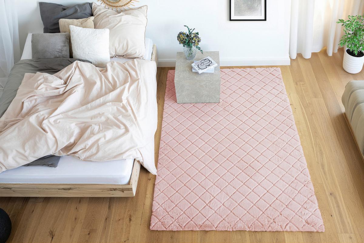 Hochflorteppich Rosa Imala 120x160 cm - Rosa, Basics, Textil (120/160cm) - Kayoom