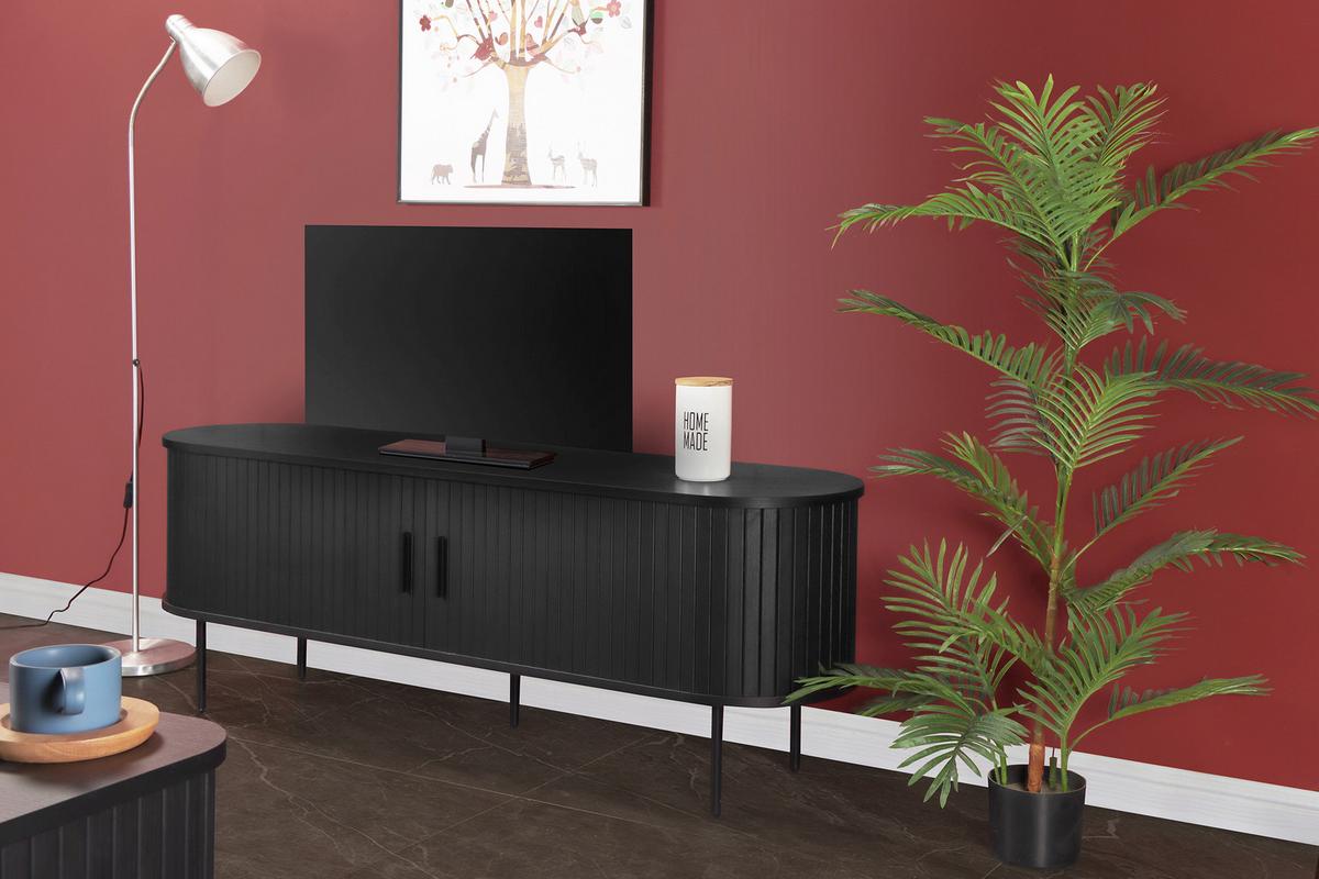 Lowboard Schwarz B: 150cm - Schwarz, Design, Holzwerkstoff (150/55/40cm) - Livetastic