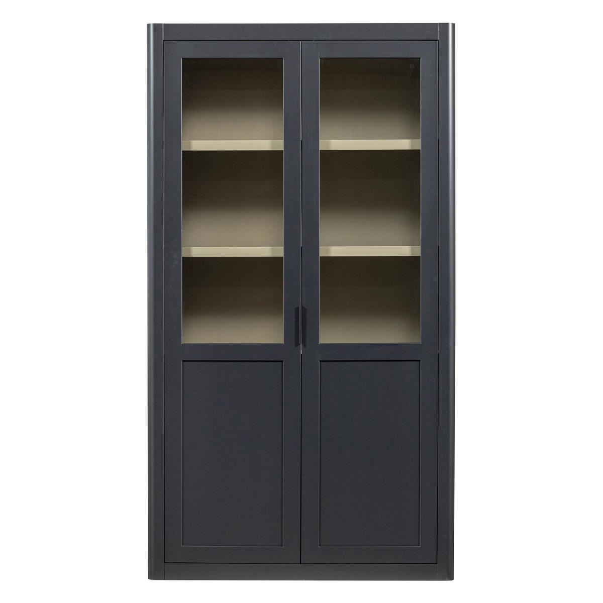 Vitrine Gunnar Schwarz B: 120 Cm - Schwarz, Design, Holz (120/217/48cm) - Livetastic