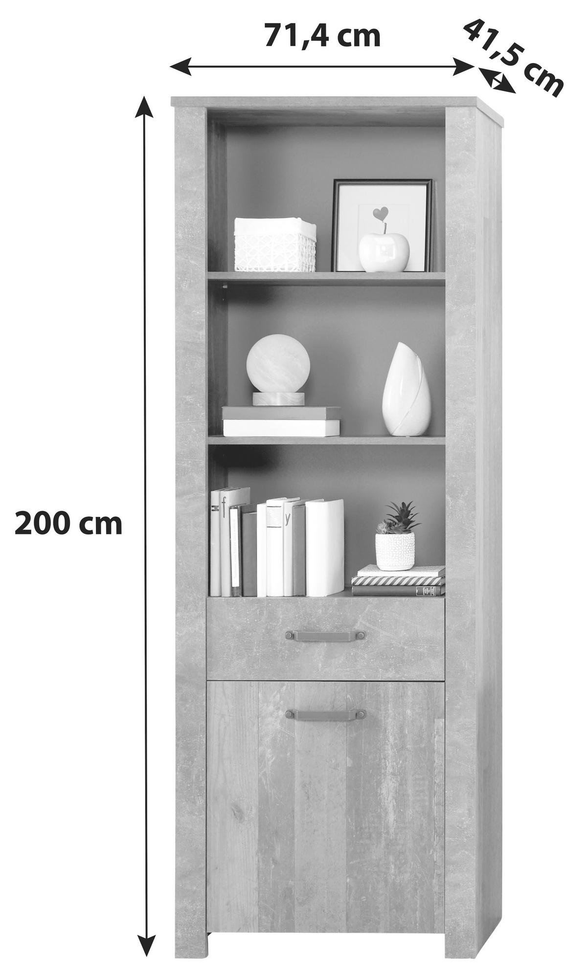 REGÁL ONTARIO - barvy dubu/černá, Trend, kompozitní dřevo/plast (71,4/200/41,5cm) - Ondega