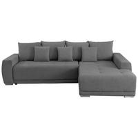 Ecksofa Madeleine Dunkelgrau S: 280x204cm - Dunkelgrau/Silberfarben, Design, Textil (280/204cm) - MID.YOU