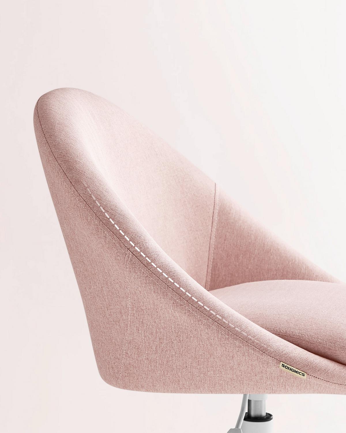 Drehstuhl Rosa B: 60cm - Pink/Weiß, Basics, Textil/Metall (60/83/60cm)