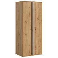 Drehtürenschrank Tofta Eiche Dekor/Anthrazit B: 80cm - Anthrazit/Eiche Artisan, ROMANTIK / LANDHAUS, Holzwerkstoff (80/192/56cm) - Livetastic