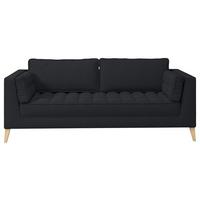 3-sitzer-sofa Doti - Schwarz/Naturfarben, Design, Textil (170/95/85cm) - MID.YOU