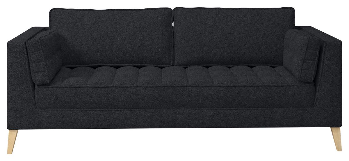 3-sitzer-sofa Doti - Schwarz/Naturfarben, Design, Textil (170/95/85cm) - MID.YOU
