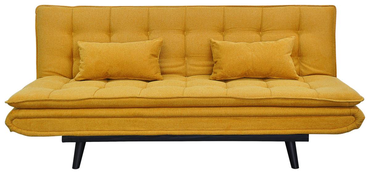 Rozkládací pohovka SUN, žlutá, sklopná, max. 360 kg - černá/žlutá, Moderní, dřevo/textil (190/83/93cm) - Mömax