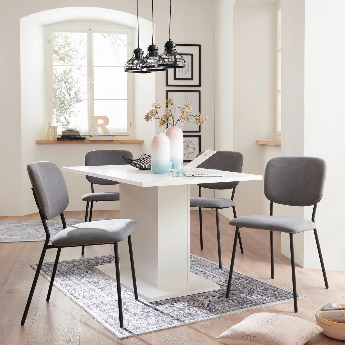 Esstisch Oskar 138x80 cm Weiß - Weiß, MODERN, Holzwerkstoff (138/76/80cm)