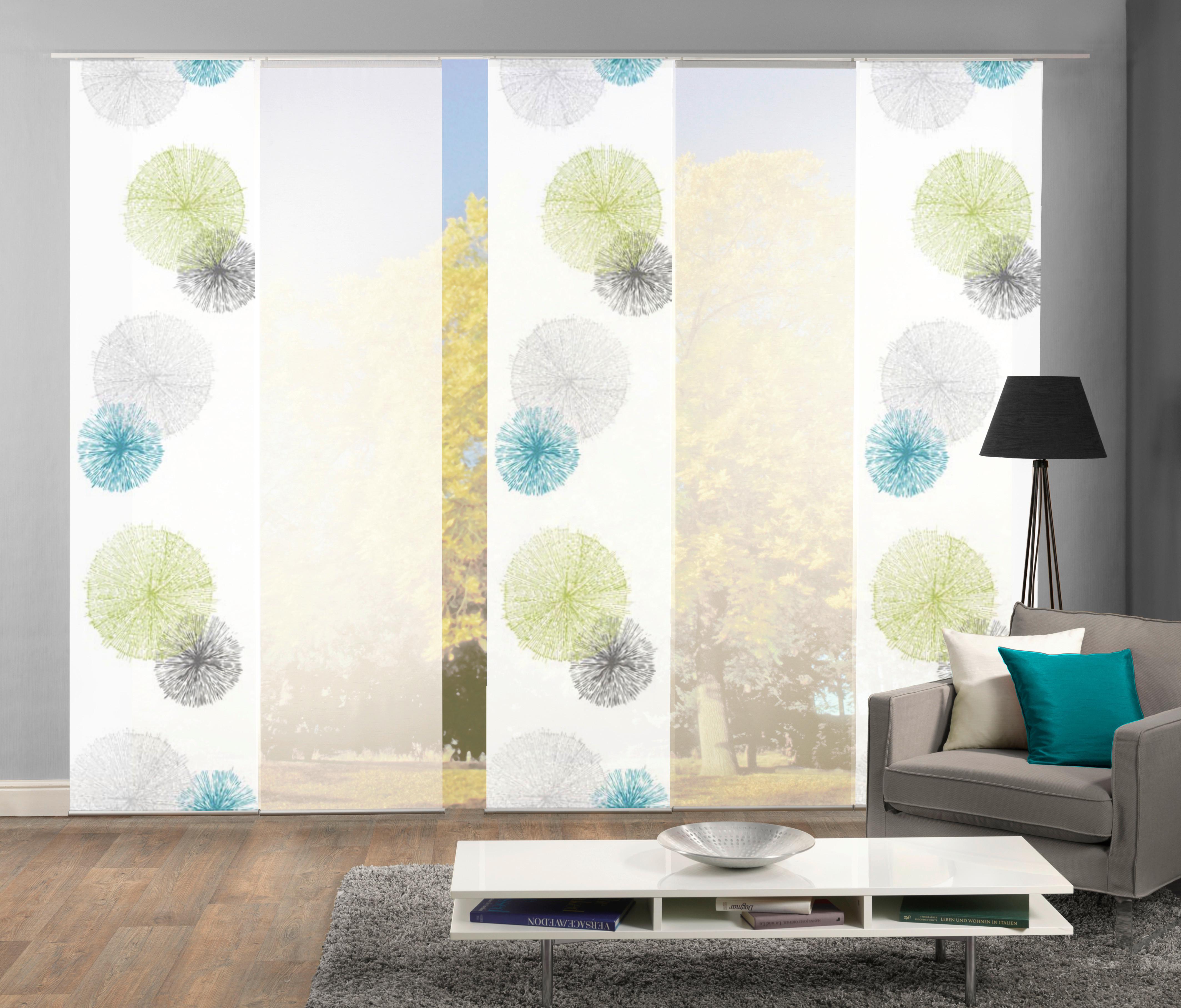 Flächenvorhang 5-Tlg. Rawlins B: 60 cm, Grün - Grün, Basics, Textil (60/245cm)