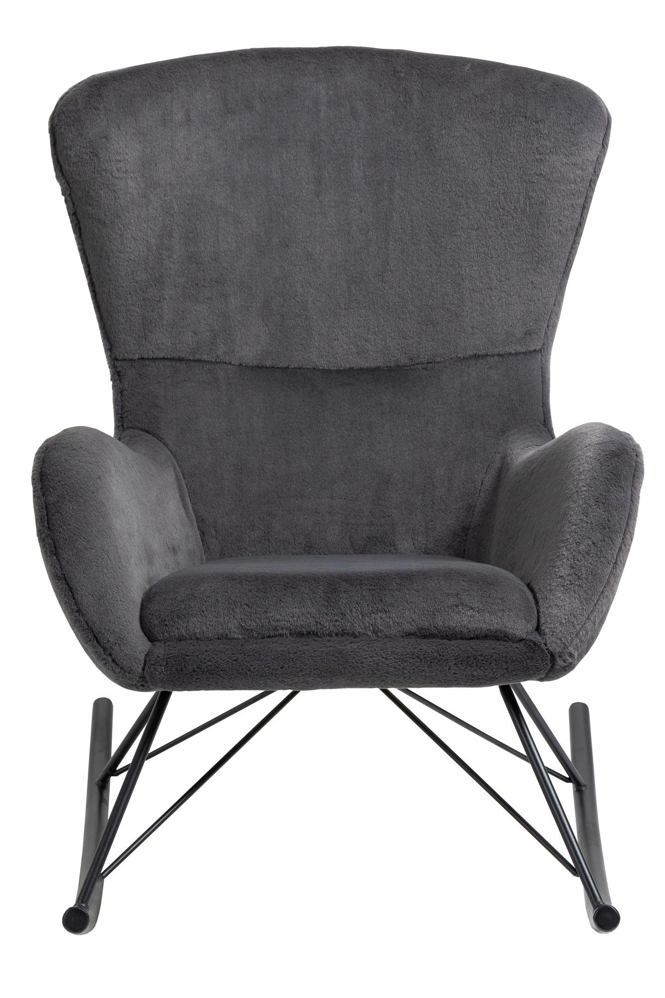 Schaukelstuhl Schwarz, Dunkelgrau B: 70 Cm - Dunkelgrau/Schwarz, MODERN, Textil (70/102/94cm) - Livetastic