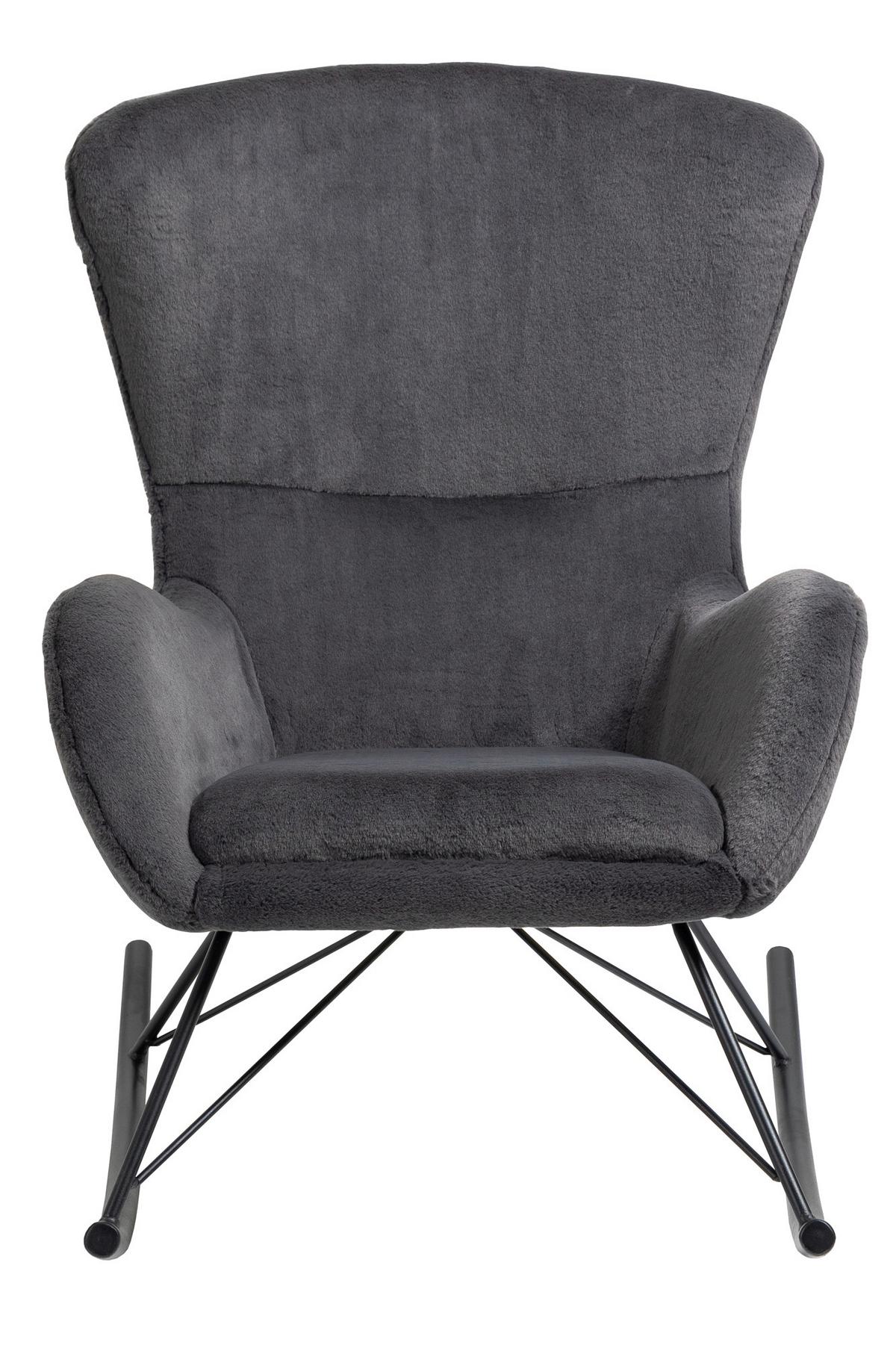 Schaukelstuhl Schwarz, Dunkelgrau B: 70 Cm - Dunkelgrau/Schwarz, MODERN, Textil (70/102/94cm) - Livetastic