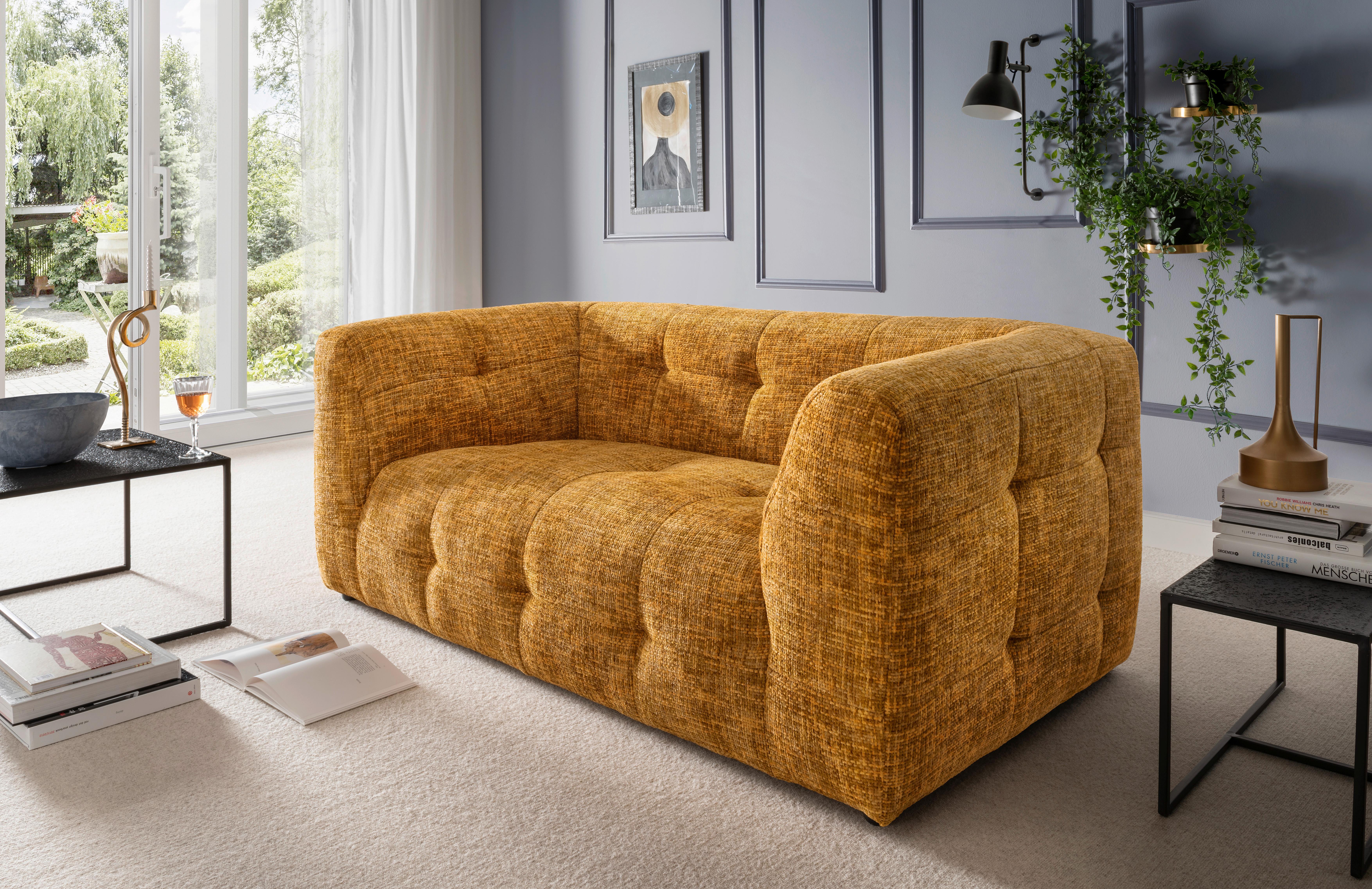 2-sitzer-sofa Velice, Goldfarben B: 184 Cm - Gelb/Goldfarben, Design, Textil (184/72/95cm) - Livetastic