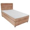 Boxbett mit Topper 120x200 cm Stream Beige - Beige/Schwarz, Basics, Holz/Textil (120/200cm) - Livetastic