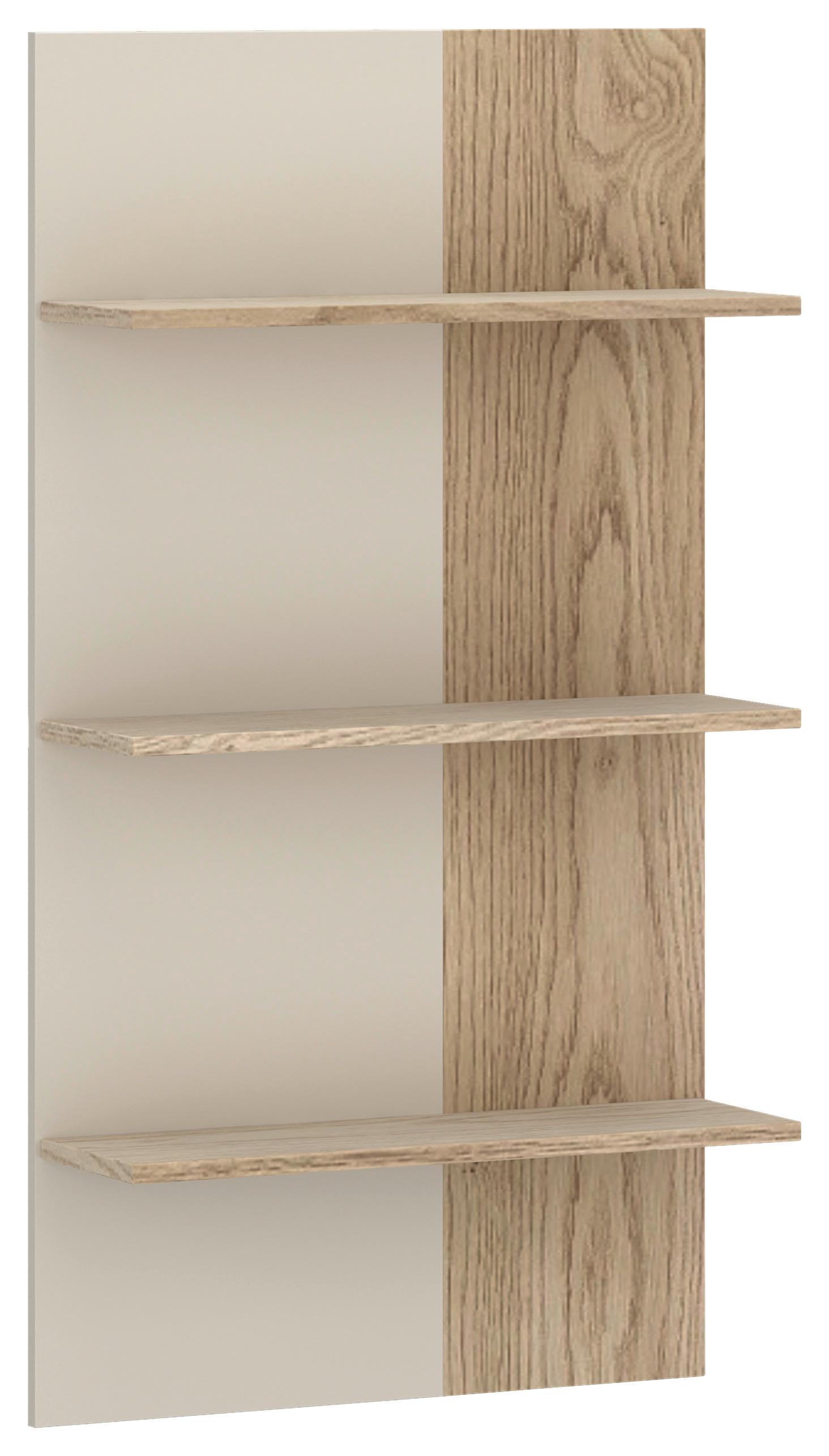 Wandregal, Meolo, B: 60 cm Kaschmir/Eichefarben - Kaschmir/Eichefarben, MODERN, Holzwerkstoff (60/114/21,6cm)