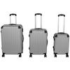 Reisekoffer Set 3-tlg. Roma 4 Rollen Hartschale - Silberfarben, KONVENTIONELL, Kunststoff/Metall - Luca Bessoni