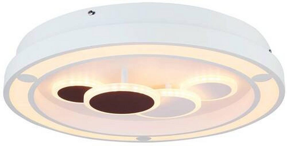 LED-Deckenleuchte Kolli Ø 48 cm mit Fernbedienung - Weiß, Design, Kunststoff/Metall (48/8.2cm) - Globo